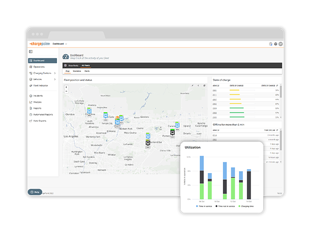 ChargePoint Fleet software screen ChargePoint Fleet软件屏幕
